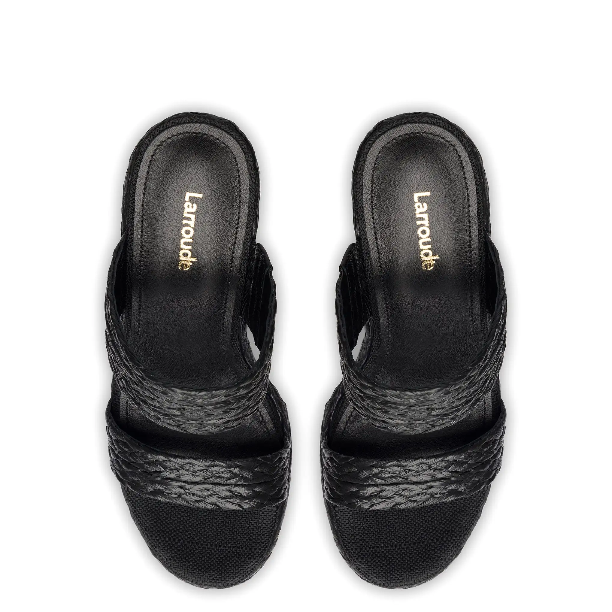 Pamela Wedge In Black Raffia