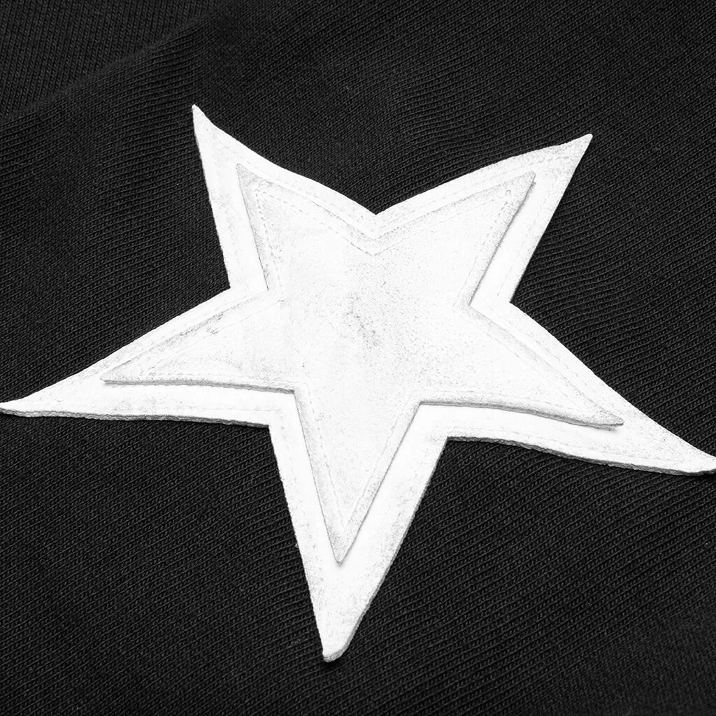 Patched Stars Vintage Hoodie - Black/White