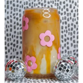 Pink Daisy Ice Coffee Cup