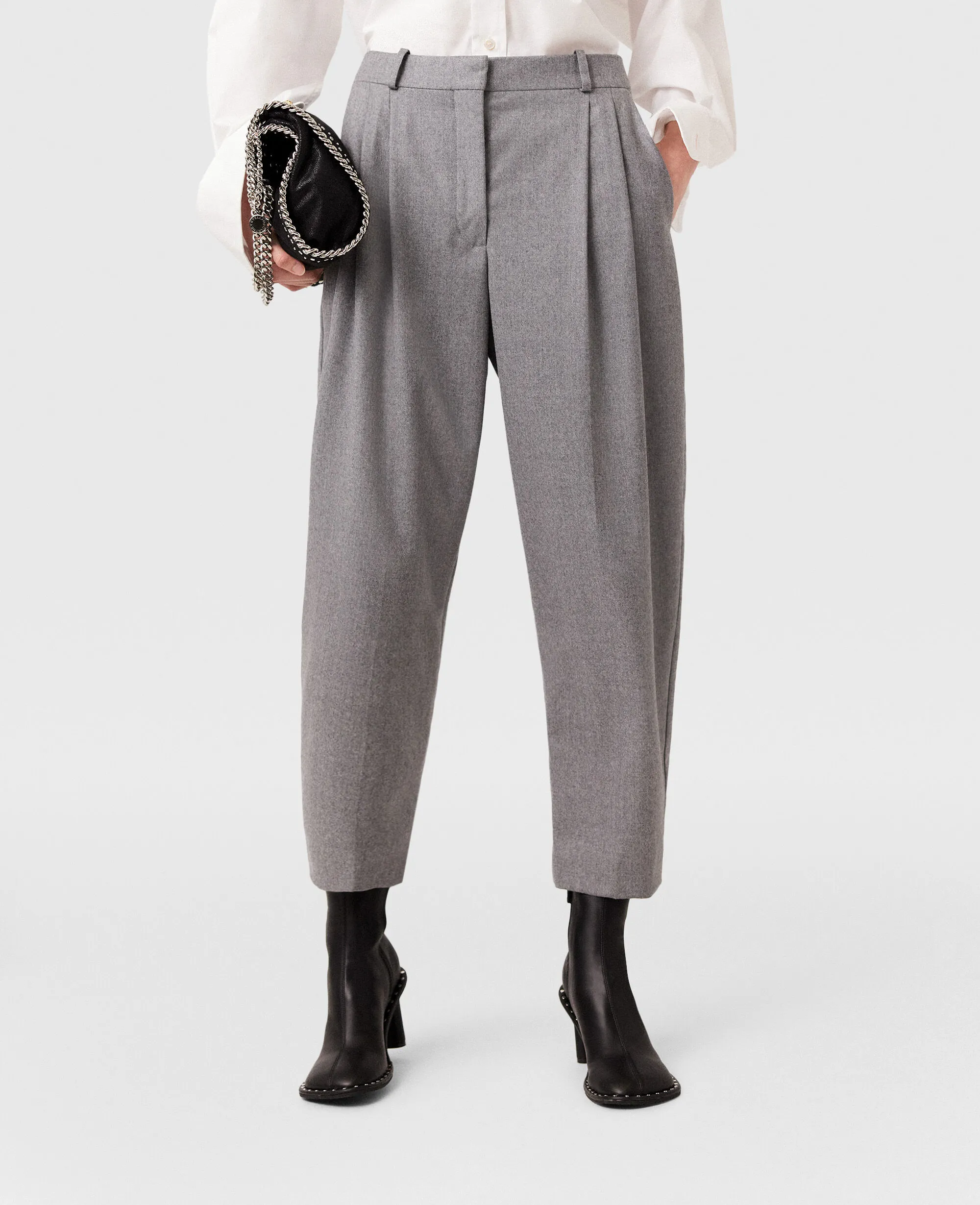 Pleated High-Rise Wool Pants