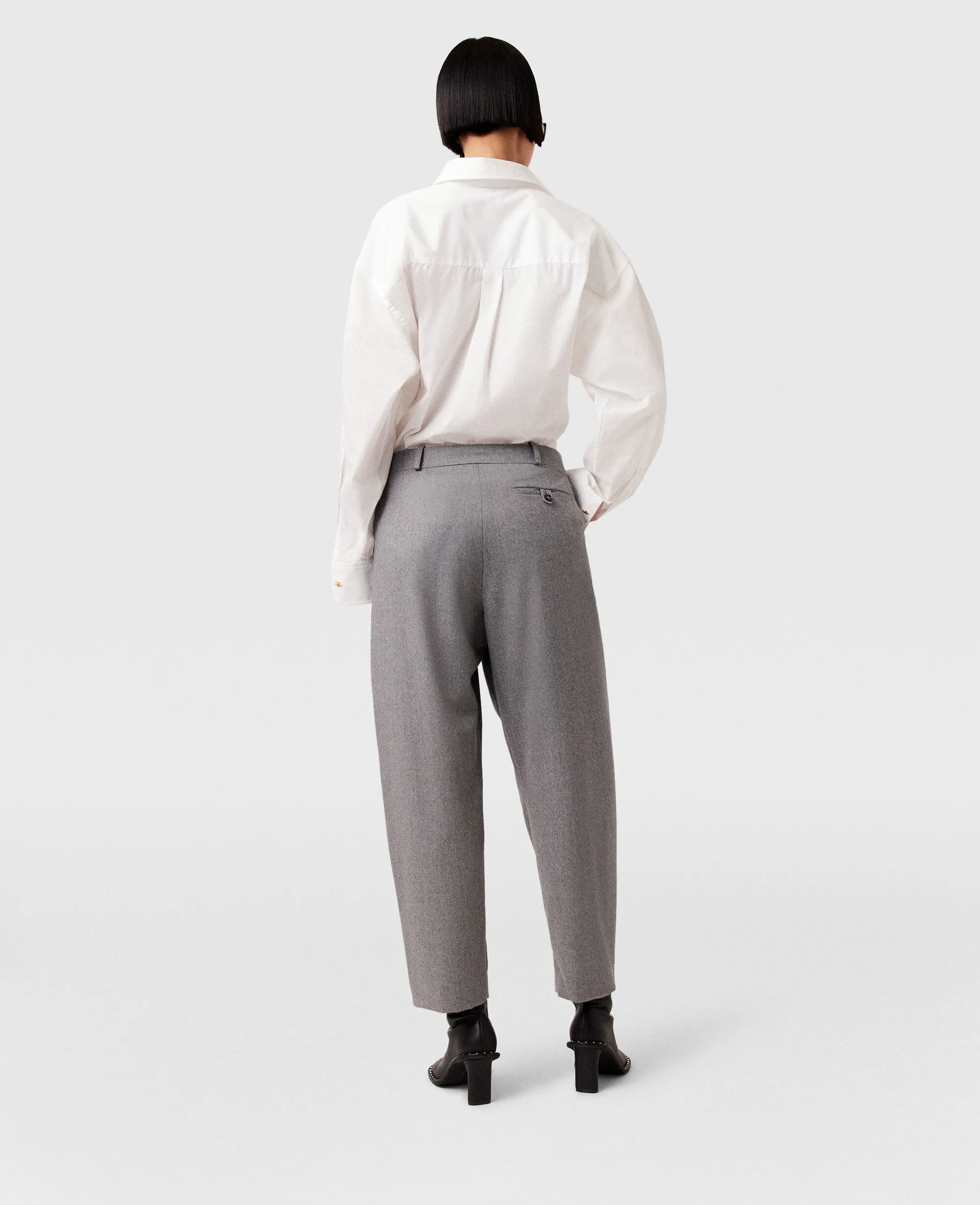 Pleated High-Rise Wool Pants