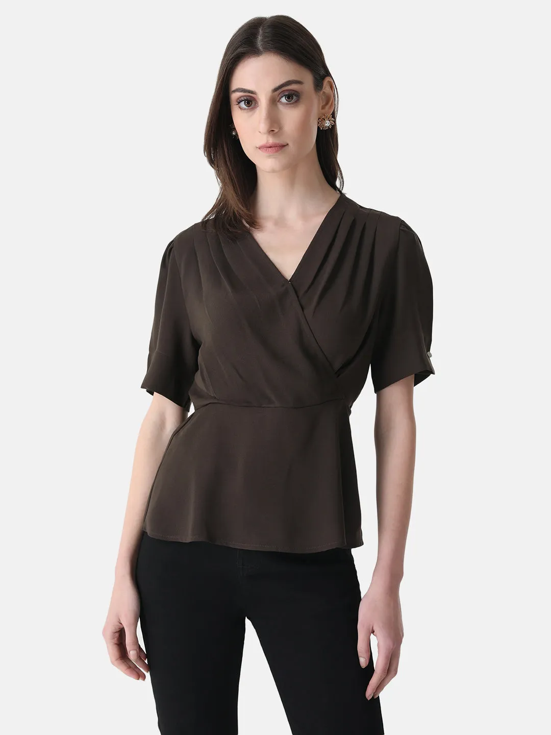 Pleated Wrap Top