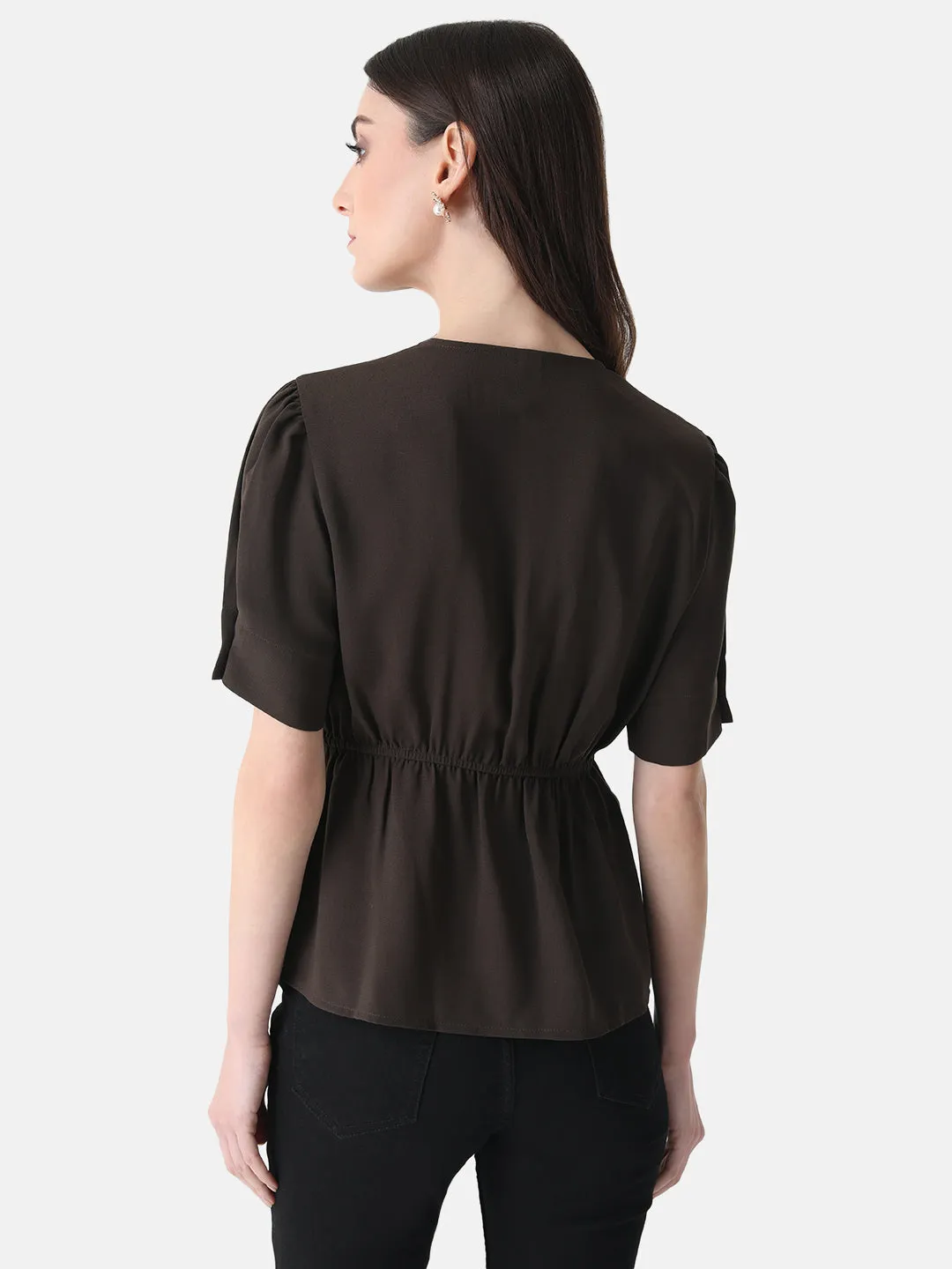 Pleated Wrap Top