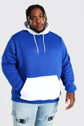 Plus Size Colour Block Hoodie | boohooMAN UK