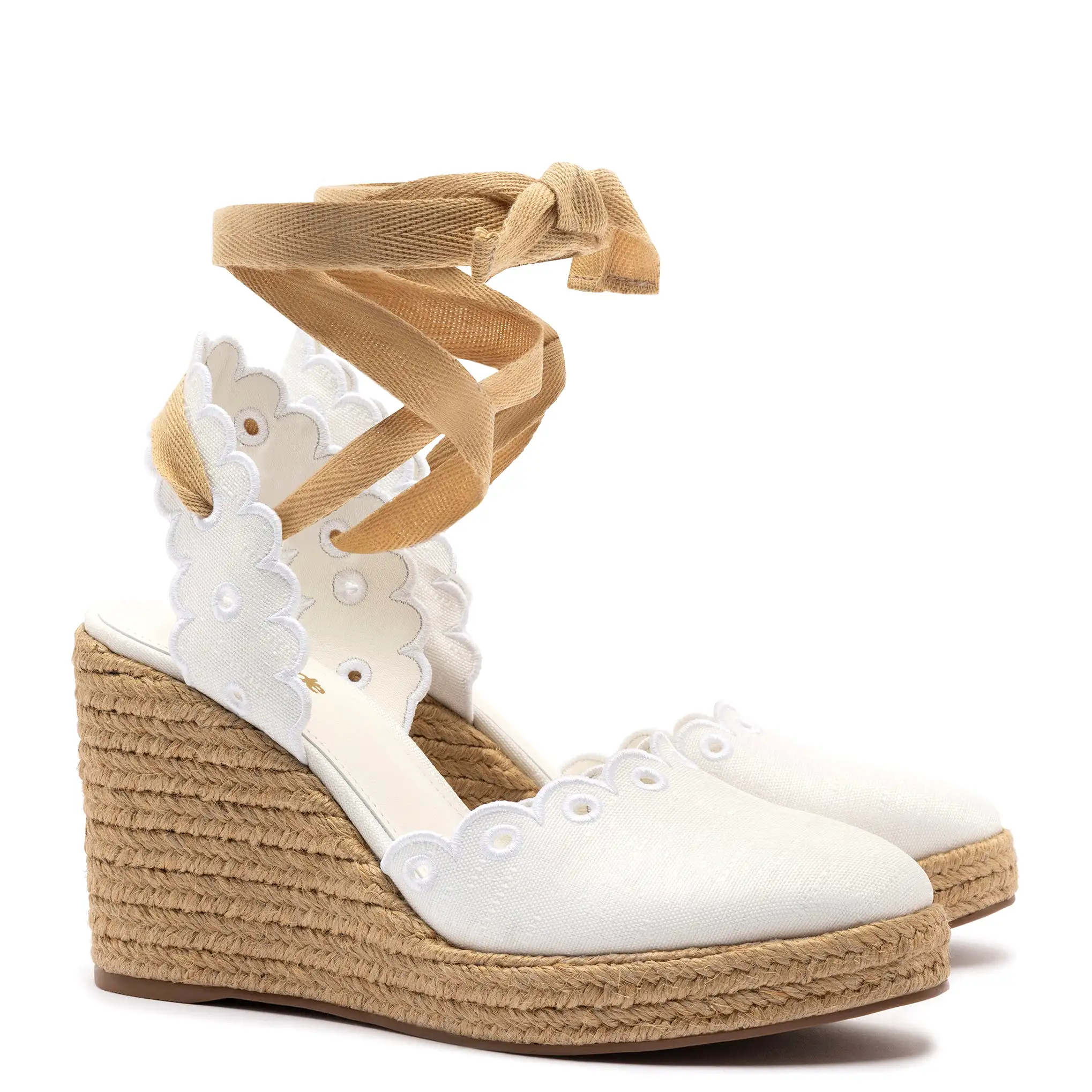 Poppy Espadrille In White Fabric