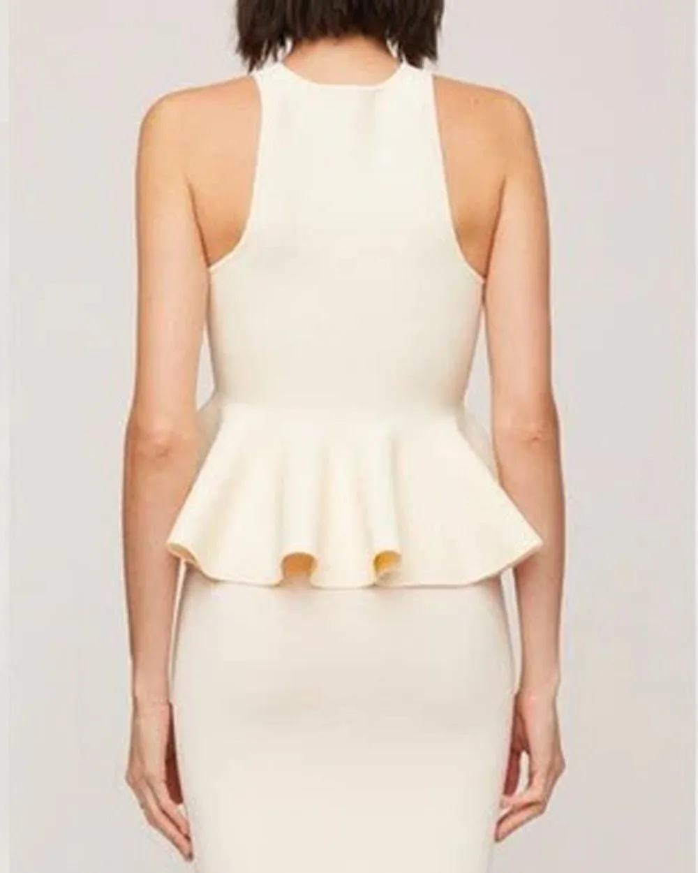 Powder Yellow Talia Peplum Top