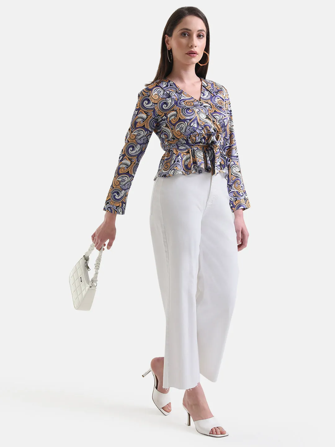 Printed Peplum Top