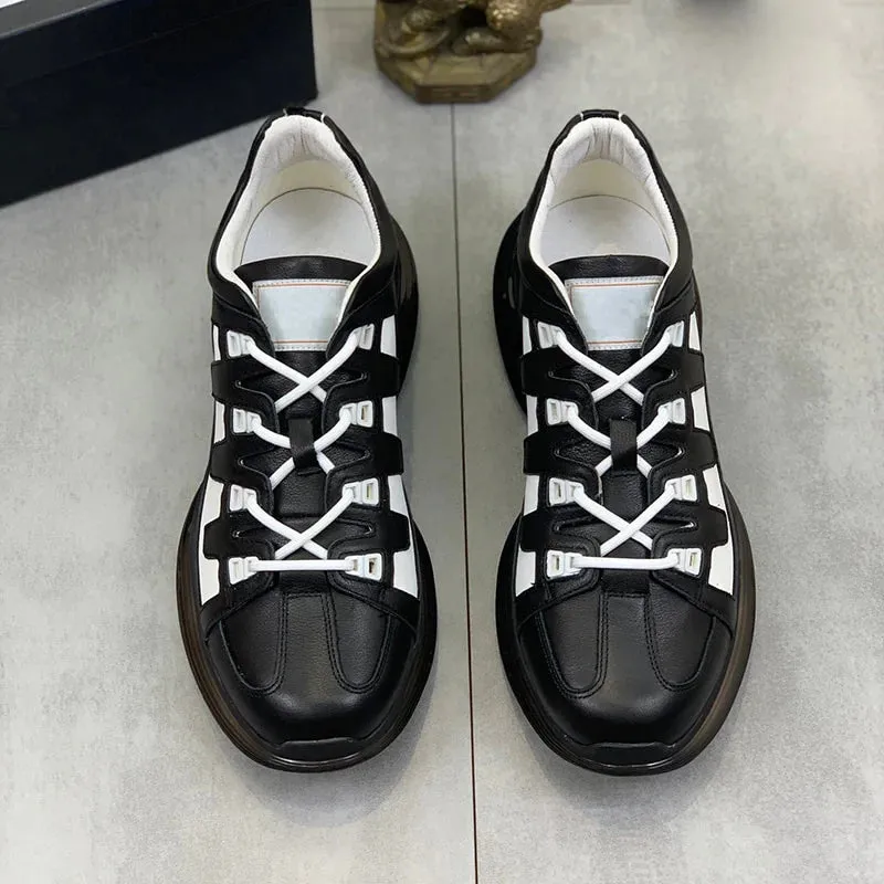 Rome Fashion Men's Lace Up Platform Gym Tenis Runway Sneakers Shoes