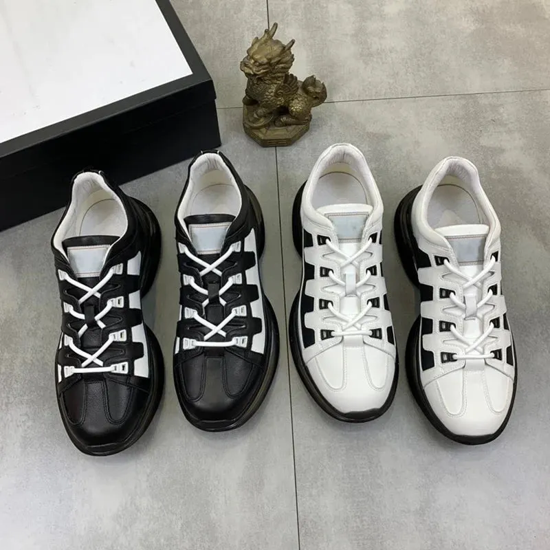 Rome Fashion Men's Lace Up Platform Gym Tenis Runway Sneakers Shoes