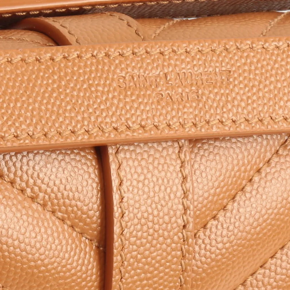 SAINT LAURENT Large Tri-quilt Envelope Flap Bag - Camel