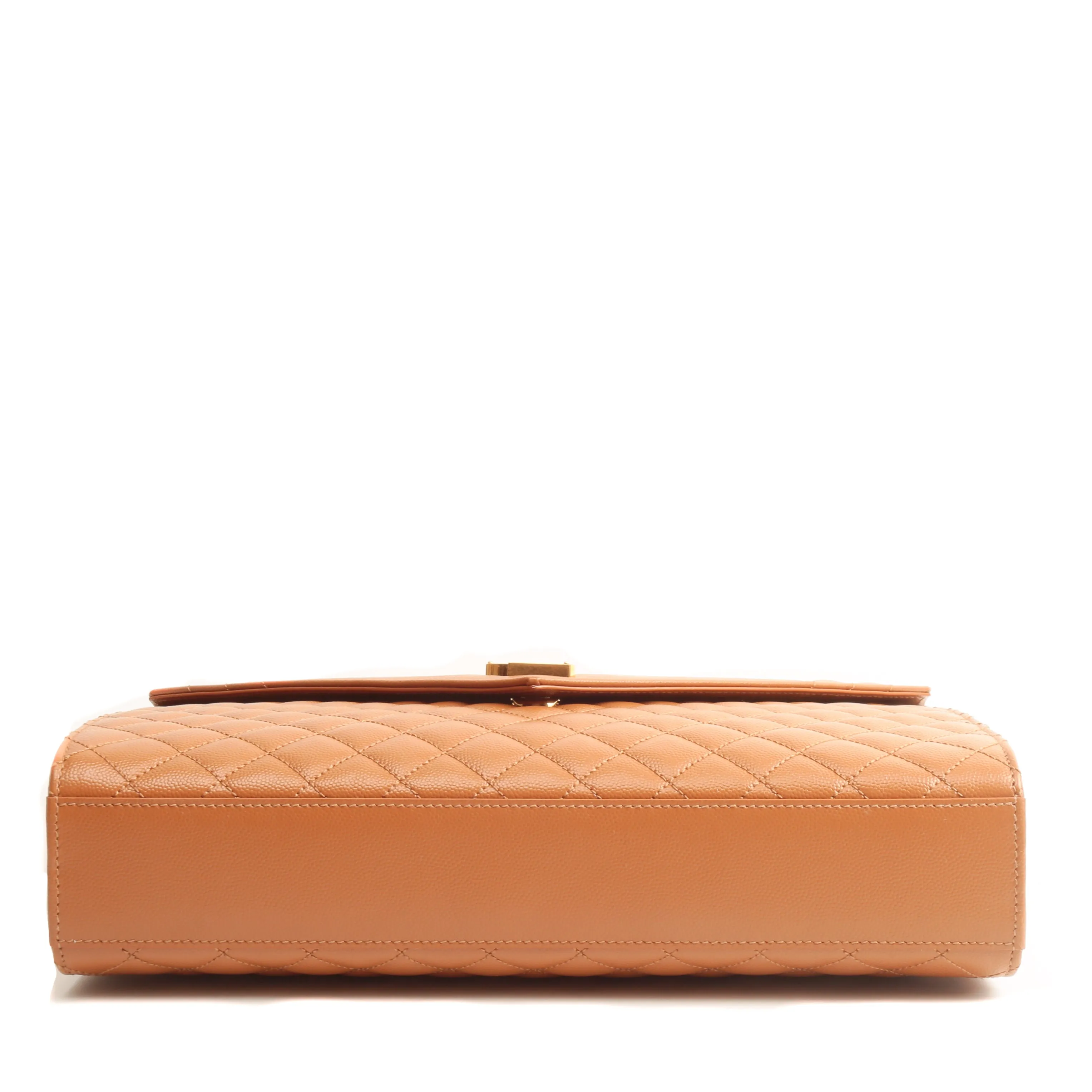 SAINT LAURENT Large Tri-quilt Envelope Flap Bag - Camel