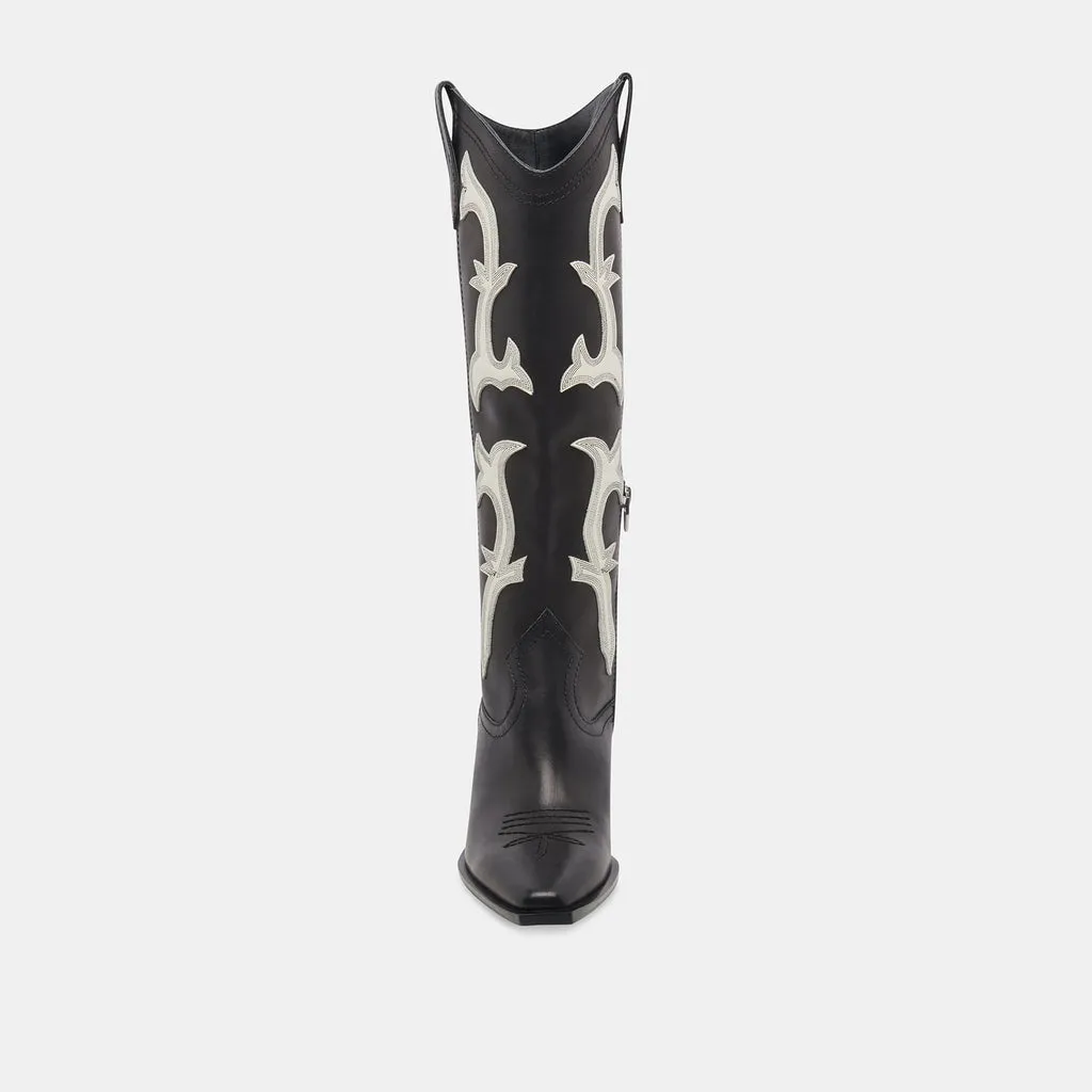 SAMARE BOOTS BLACK WHITE LEATHER– Dolce Vita 6971241726018