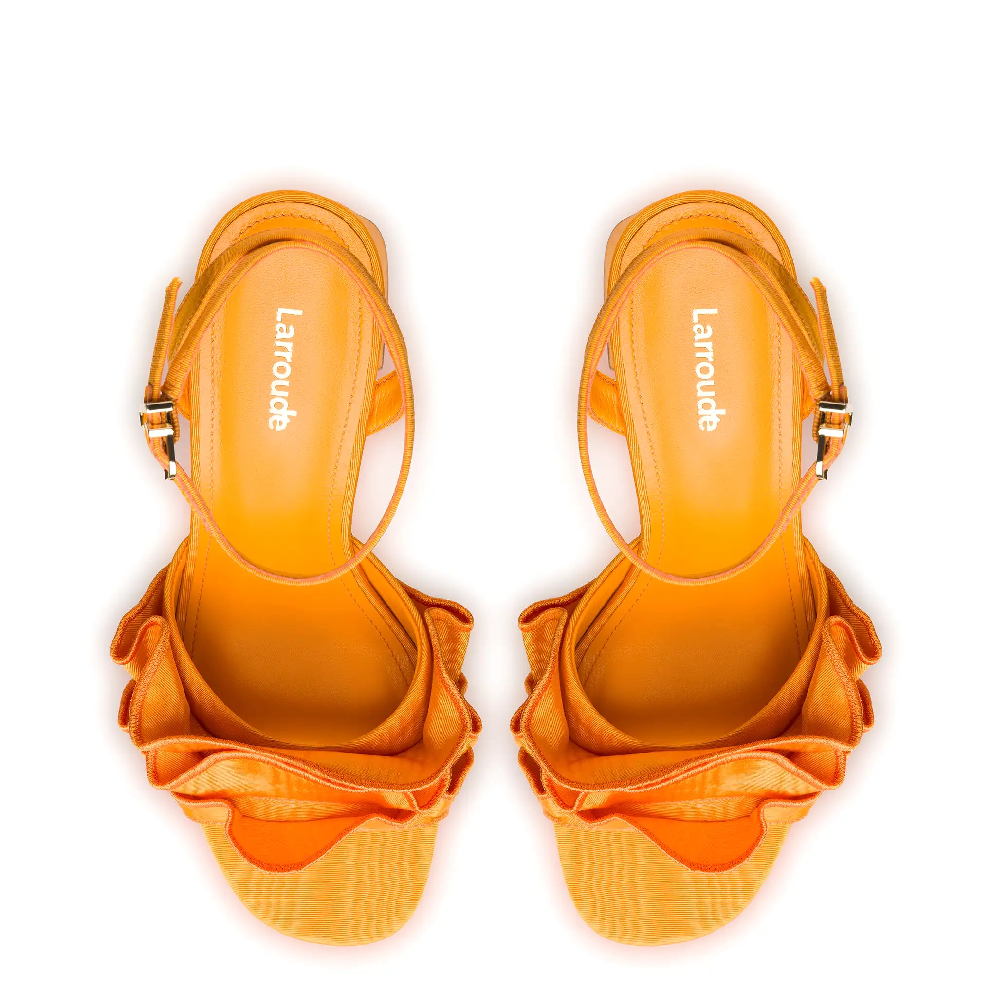 Selena Ruffle Sandal In Mango Fabric