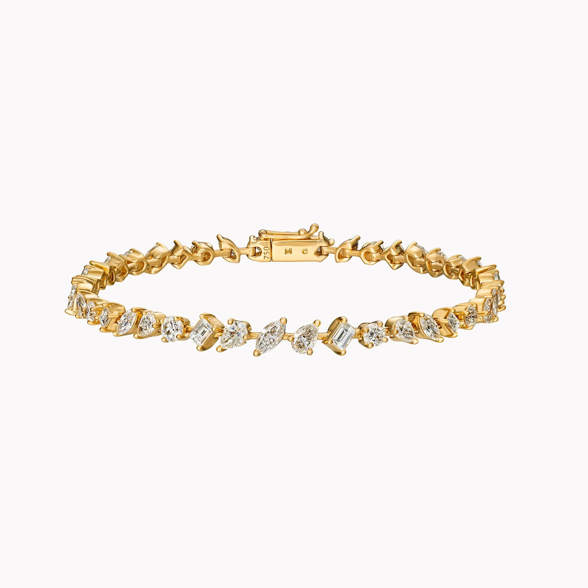 Small Multi-Shape Slant Diamond Bracelet