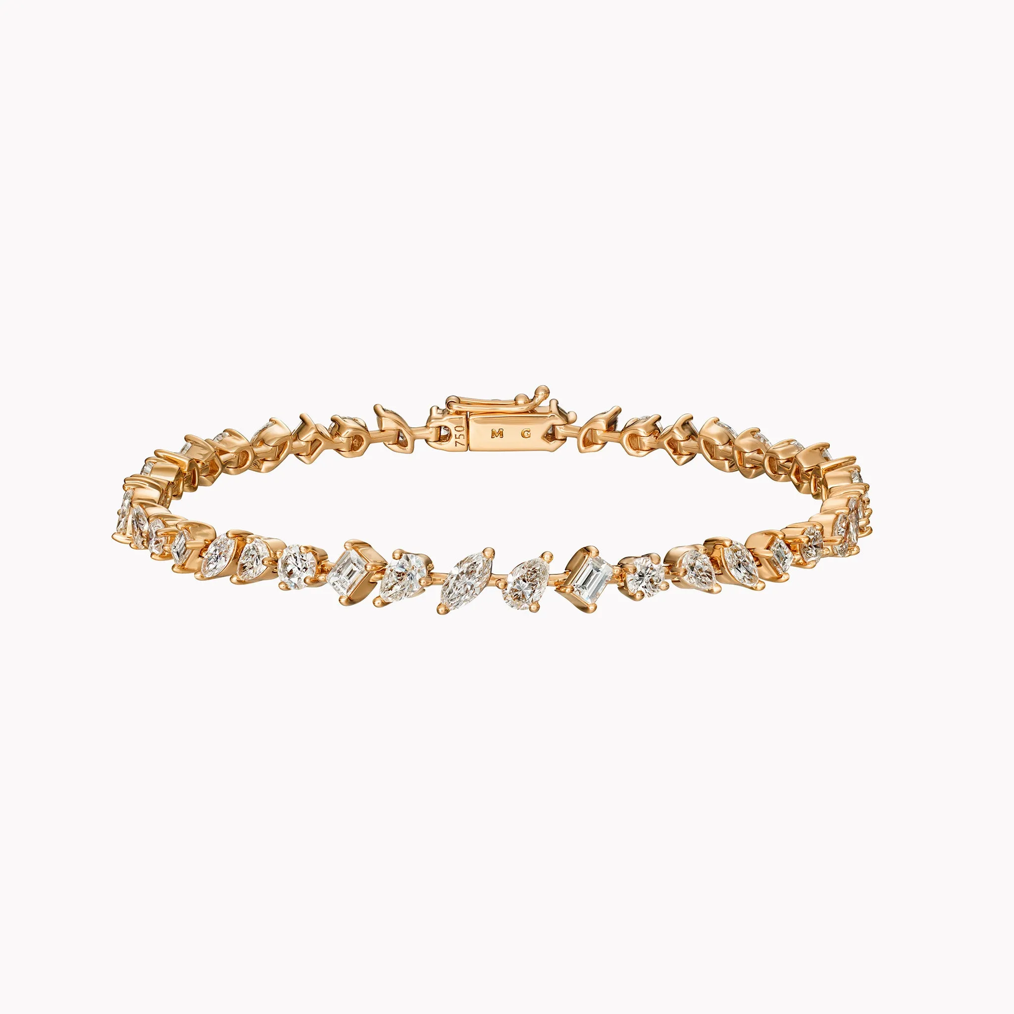 Small Multi-Shape Slant Diamond Bracelet