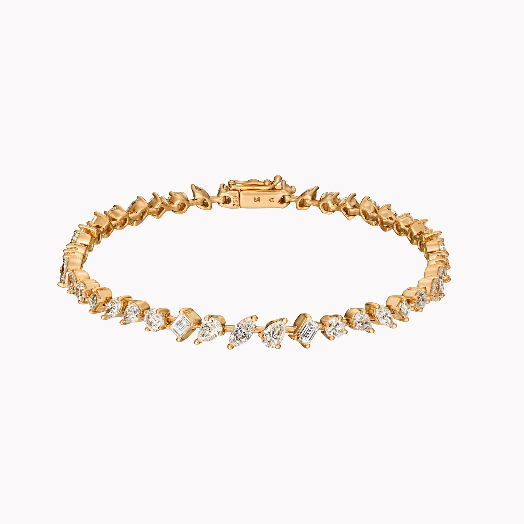 Small Multi-Shape Slant Diamond Bracelet