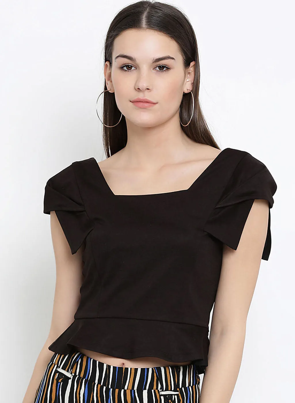 Square Nek Peplum Top