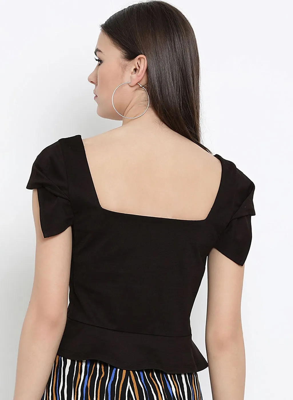 Square Nek Peplum Top