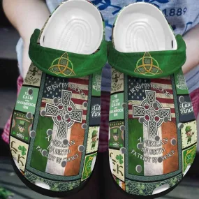 St Patrick’s Day Irish Shamrock Irish By Blood American By Birth Crocband Crocs Shoes