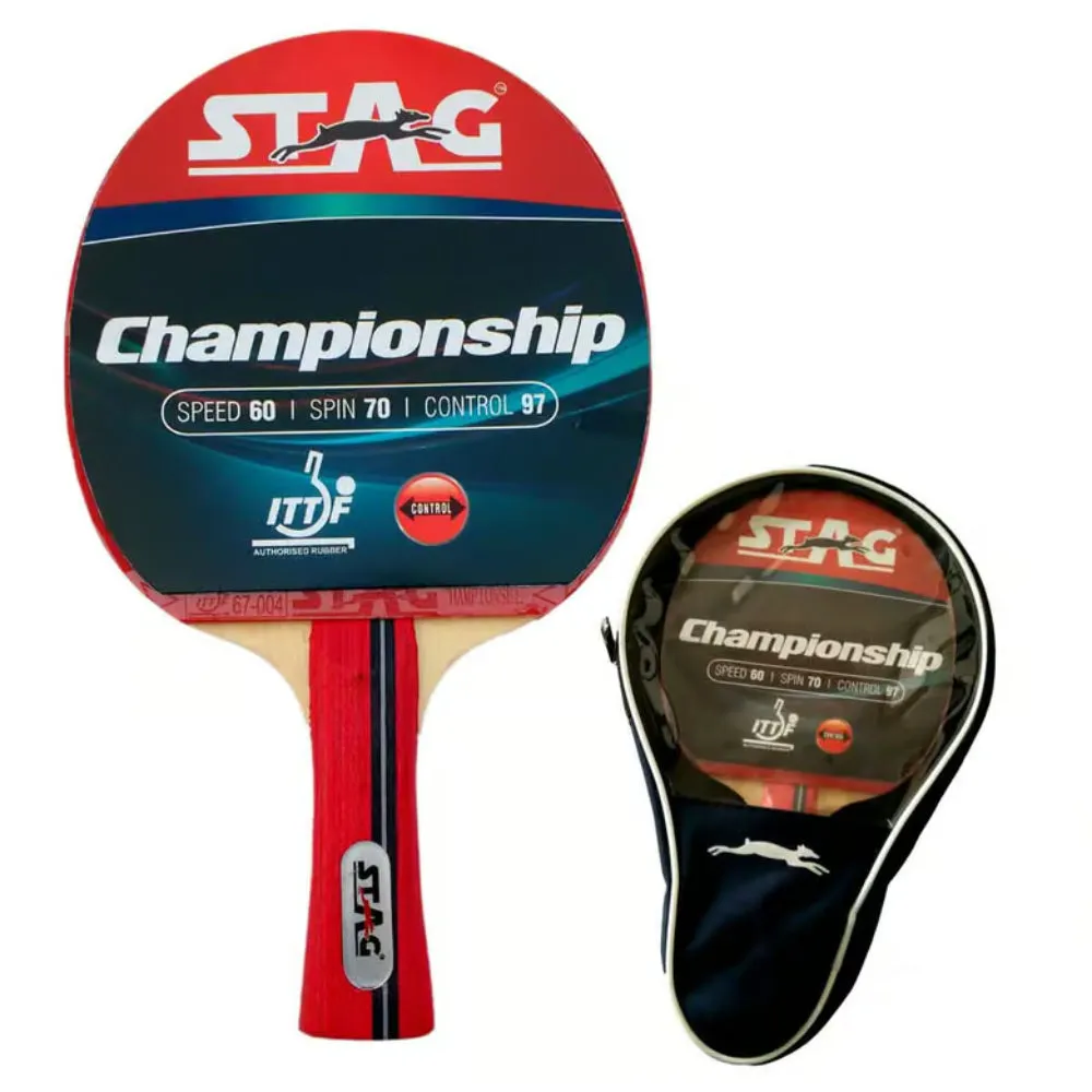 STAG Championship Table Tennis Bat (Red)