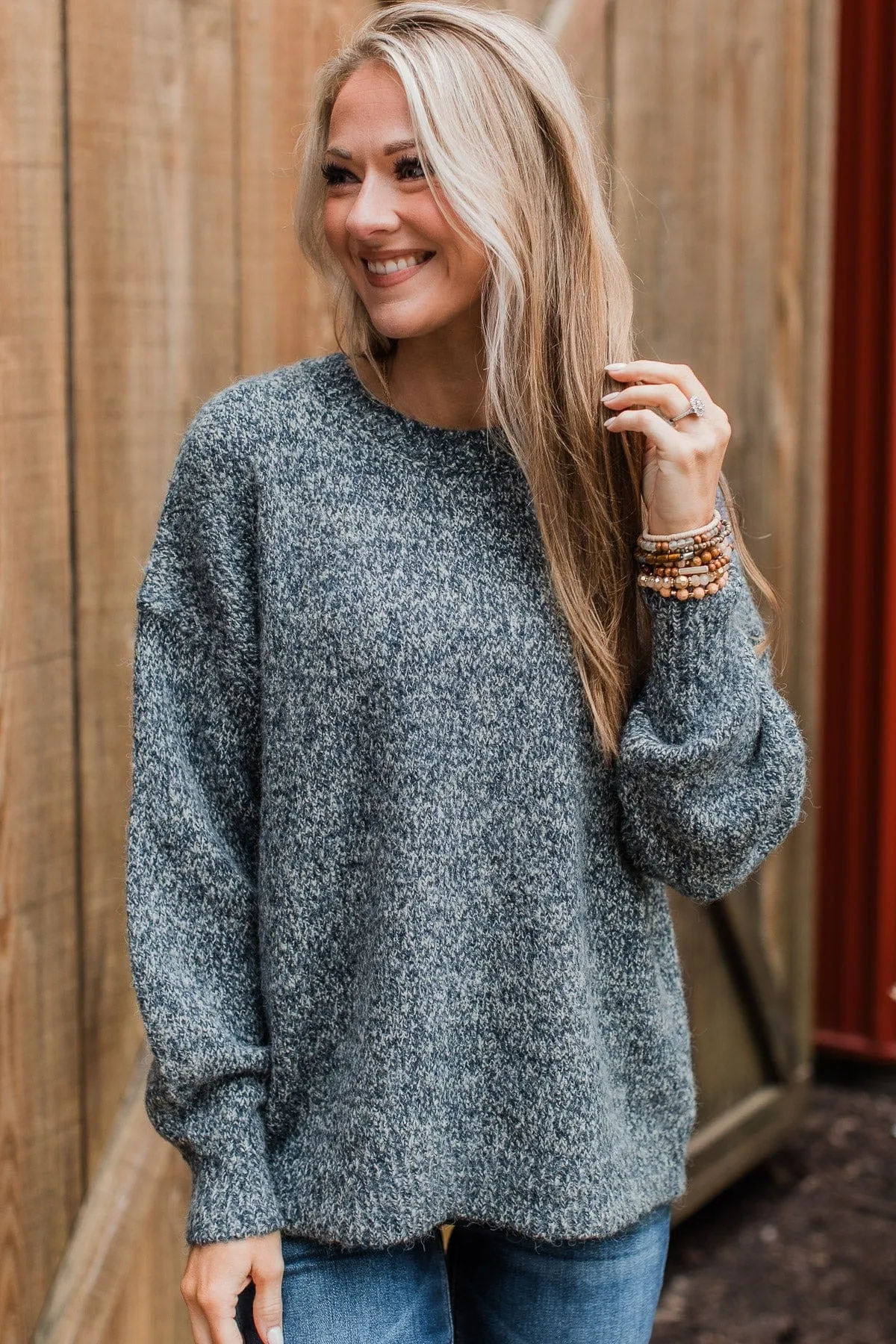 Still The One Knit Sweater- Navy