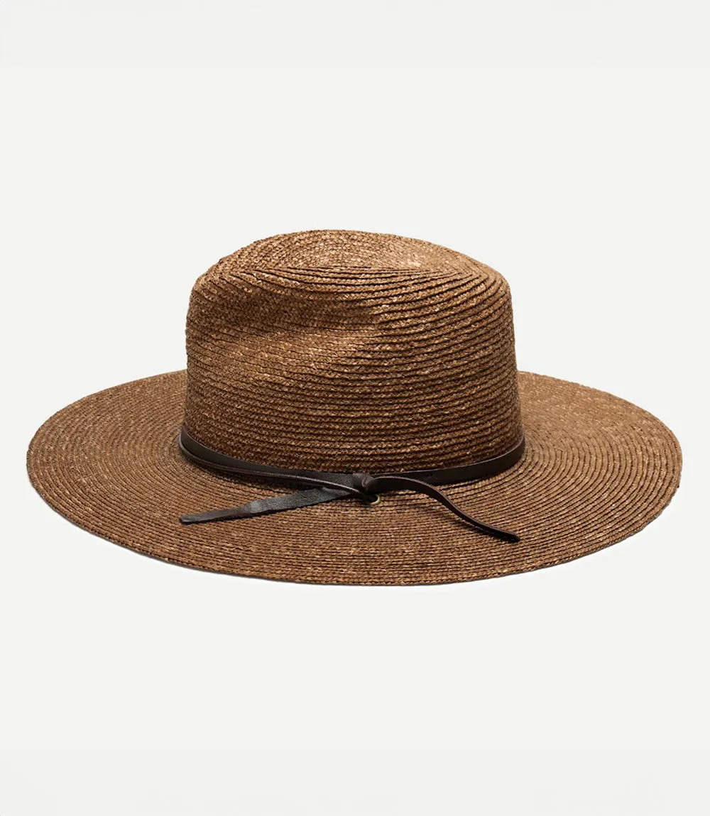 Straw Hat With Leather Tie