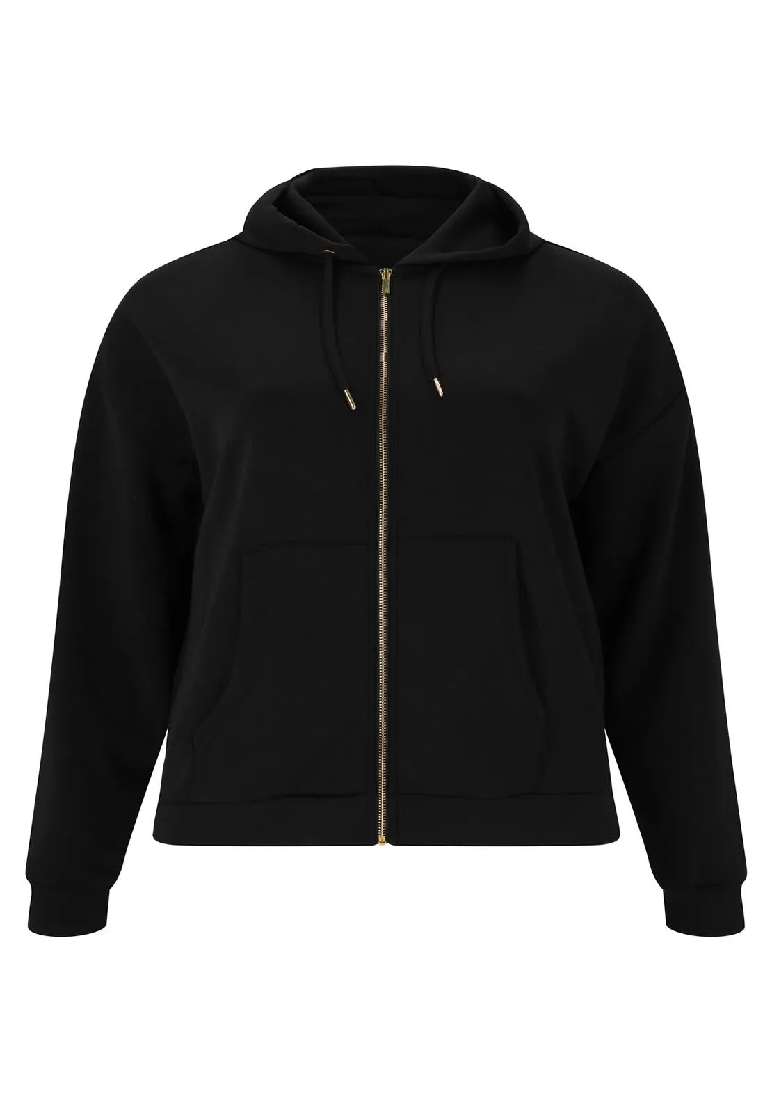 Tiamo Womens Hoodie Full Zip - Black