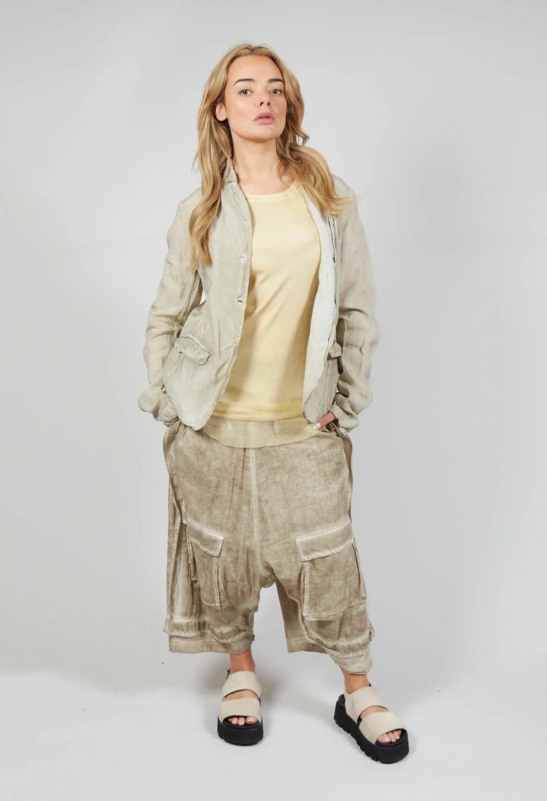 Utility Culottes in Straw Cloud