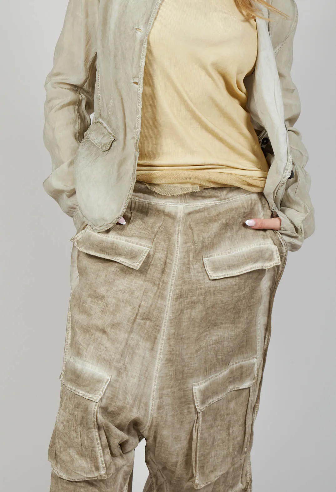 Utility Culottes in Straw Cloud