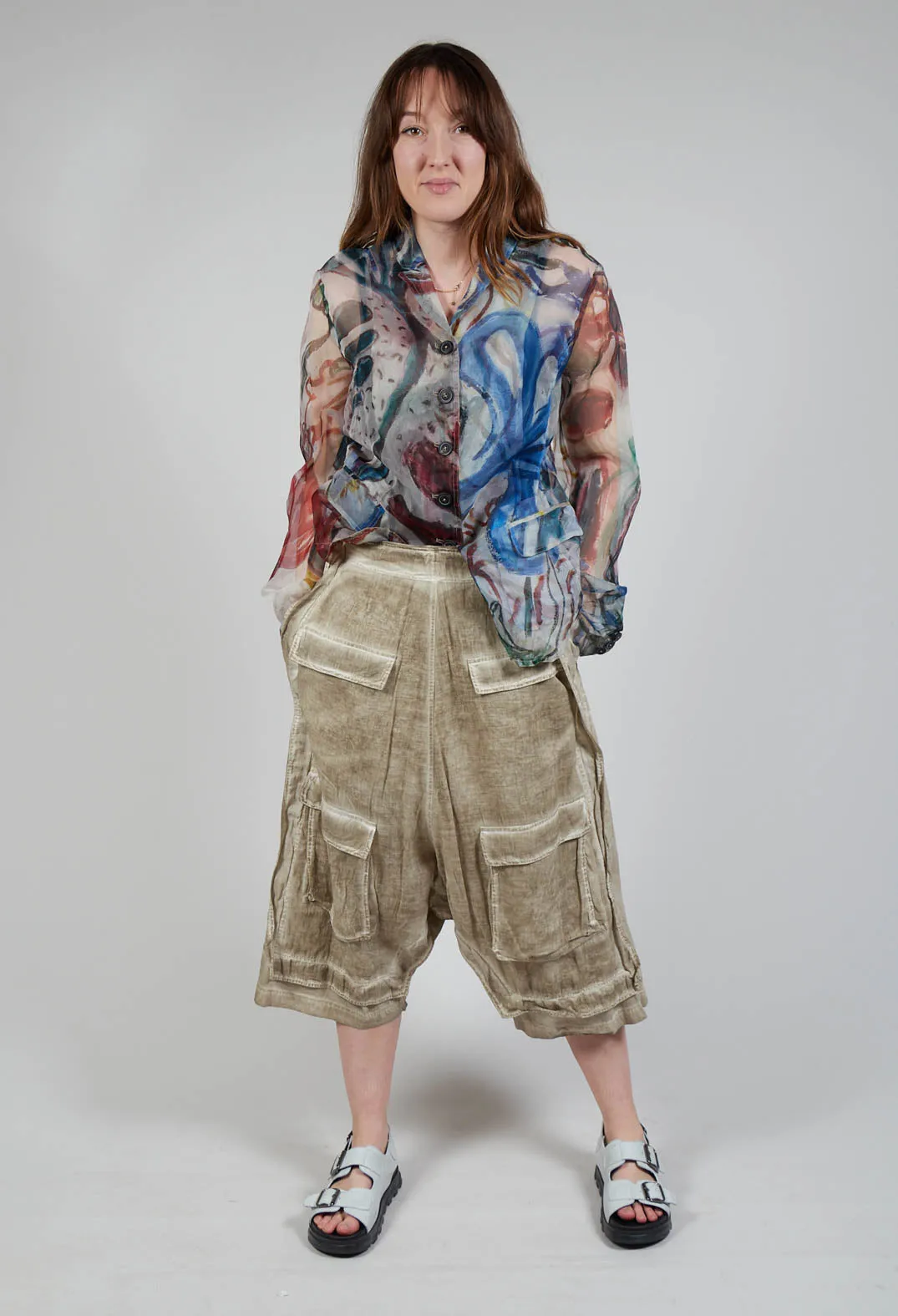 Utility Culottes in Straw Cloud