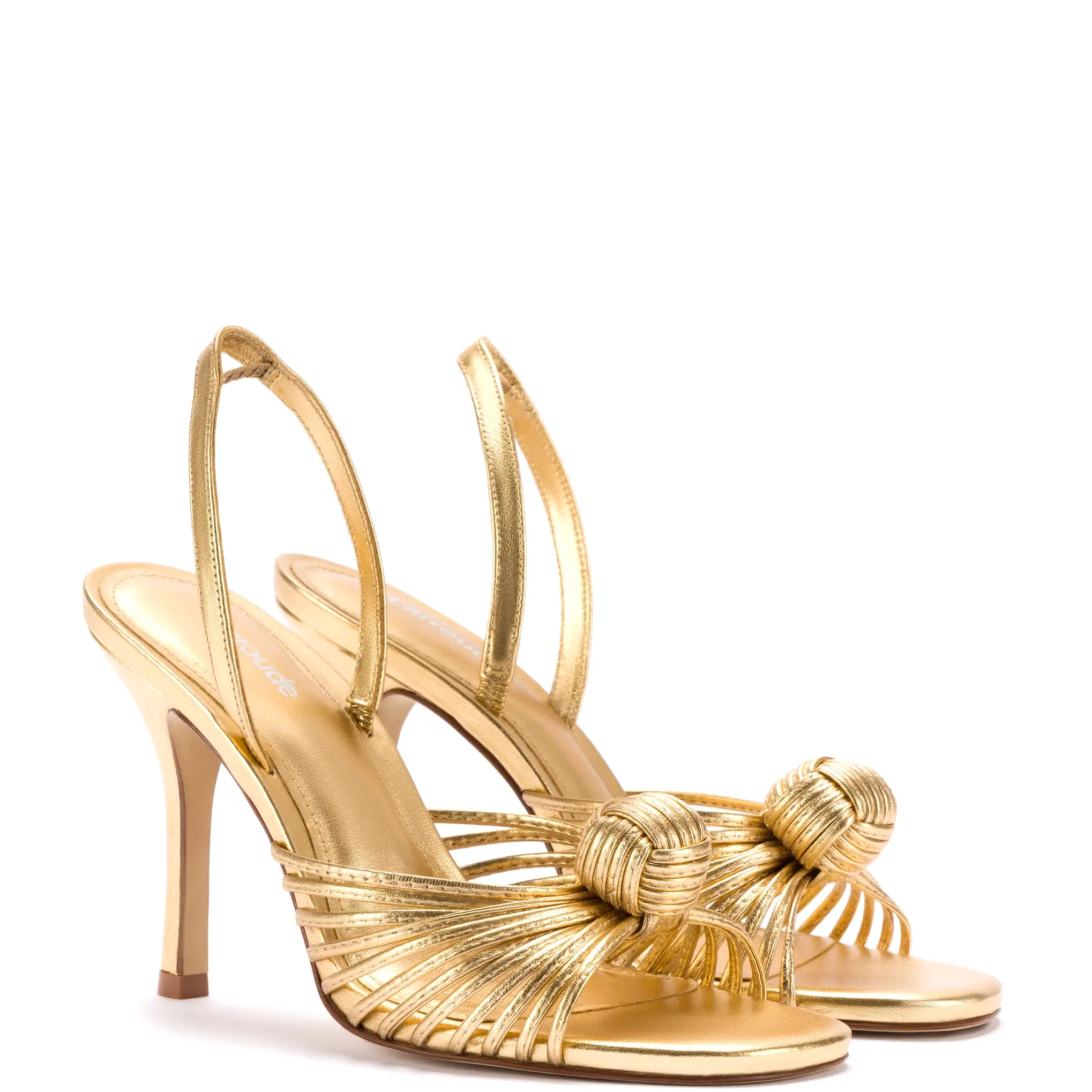 Valerie Slingback Sandal In Gold Metallic Leather