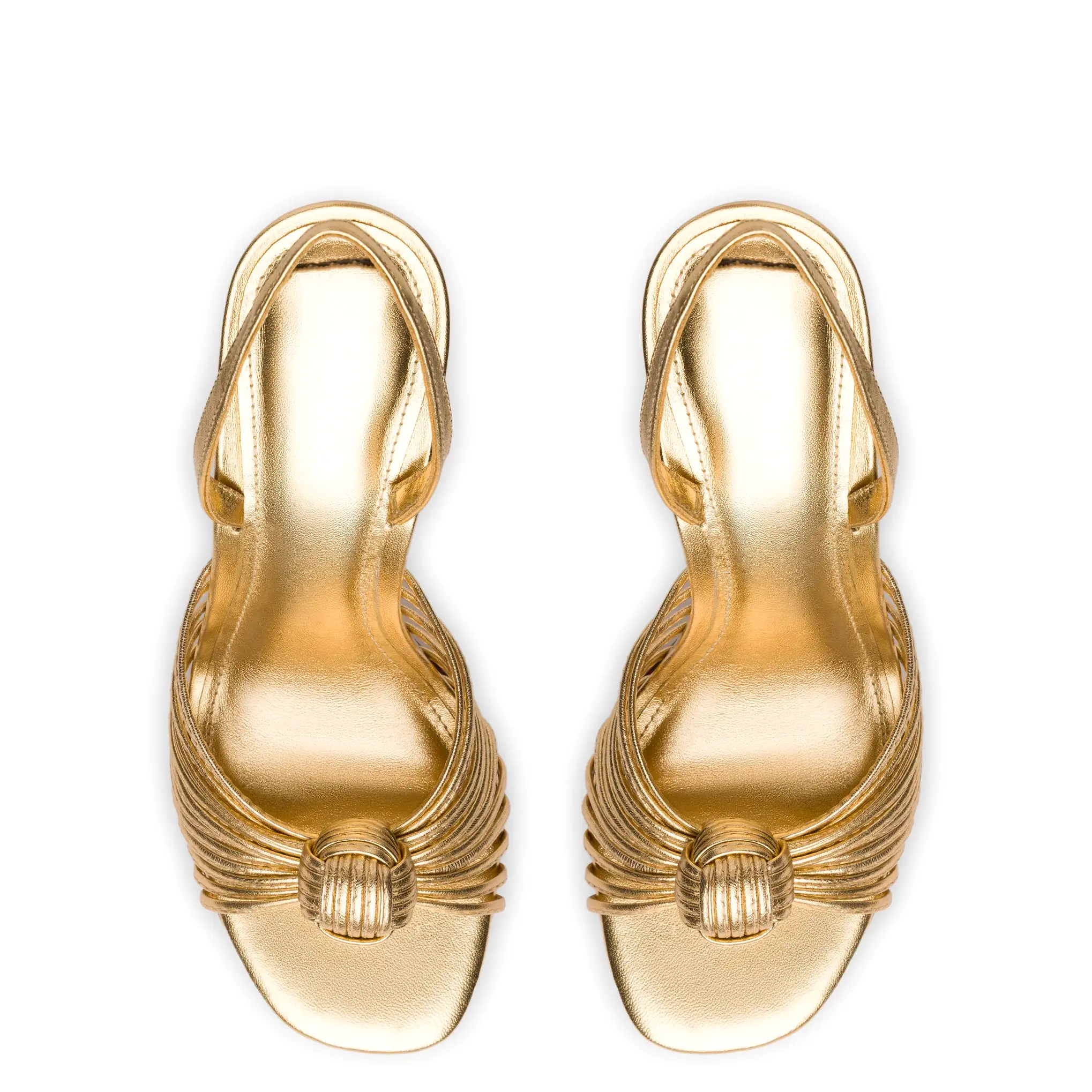 Valerie Slingback Sandal In Gold Metallic Leather