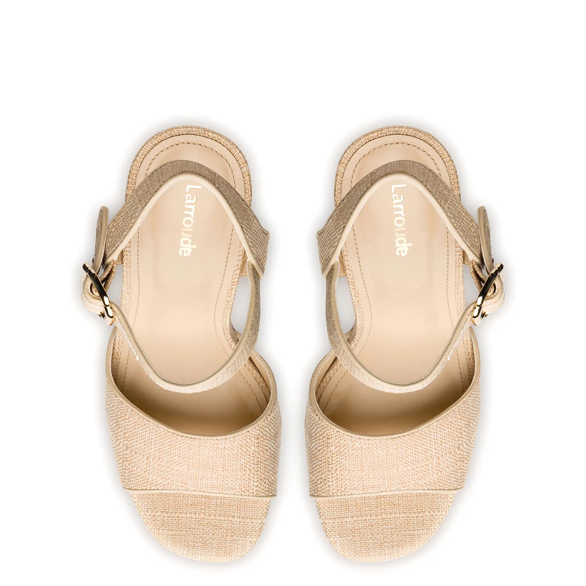 Vanessa Platform Sandal In Beige Raffia