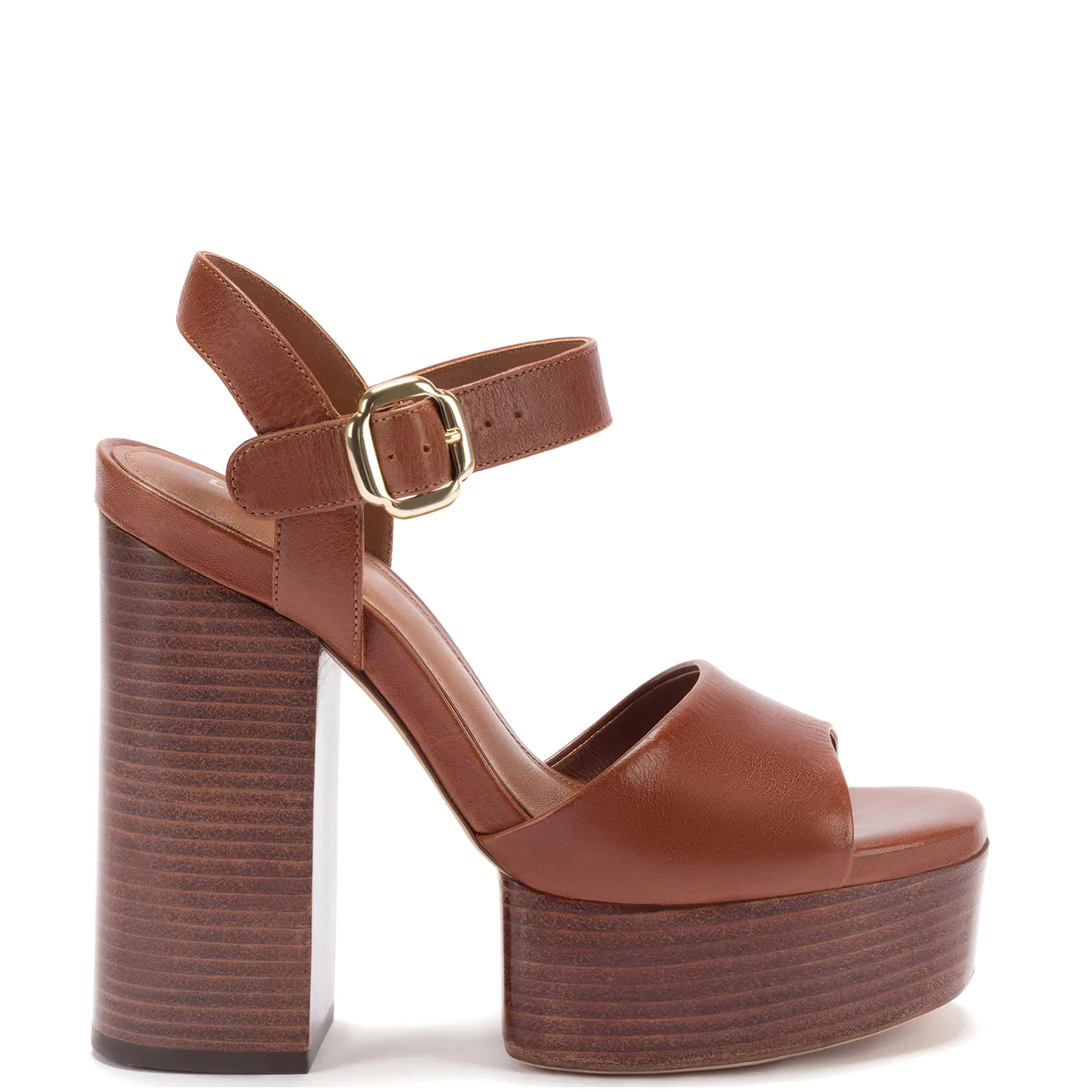 Vanessa Platform Sandal In Caramel Leather