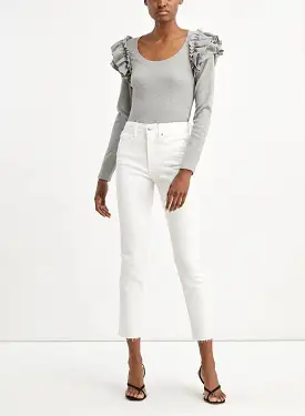 Veronica Beard - Carly Kick Flare Jean Raw Hem - White