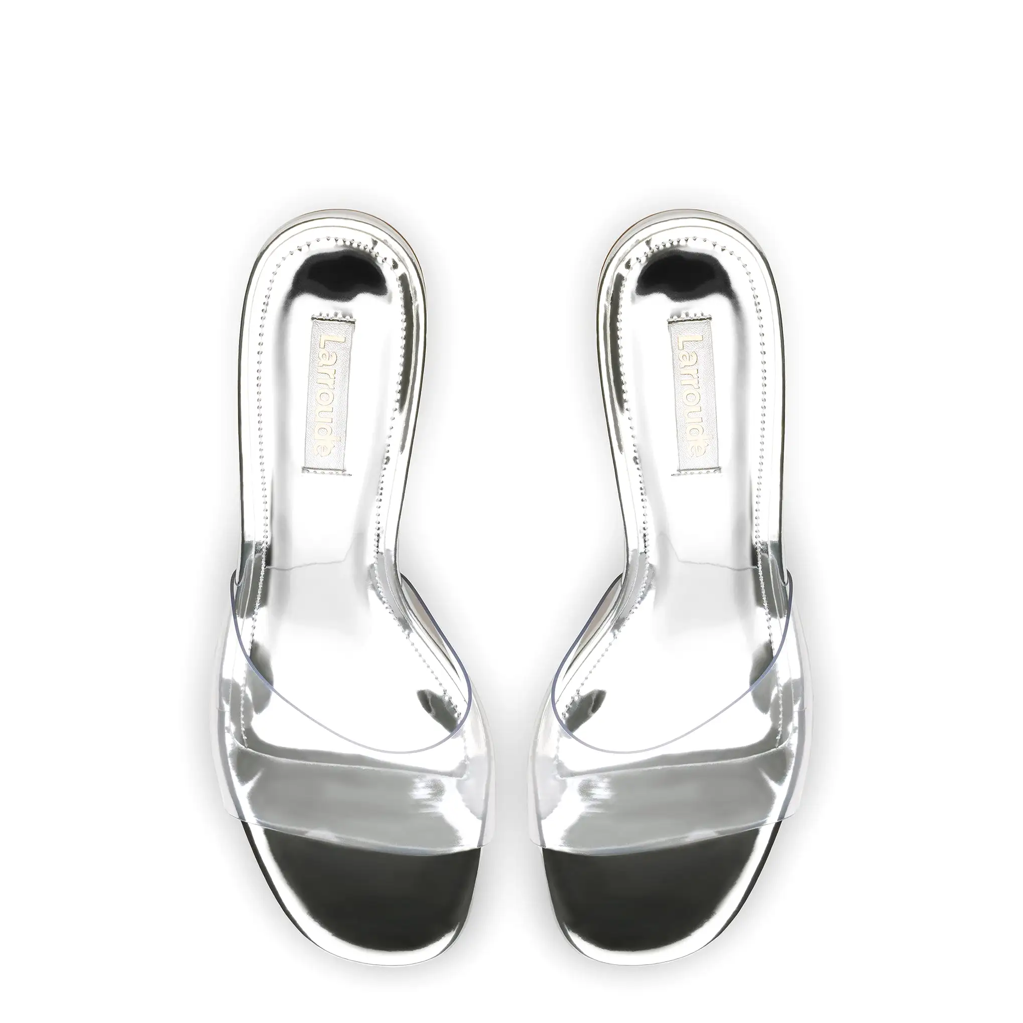 Vivi Lucite Hi Mule In Silver Specchio