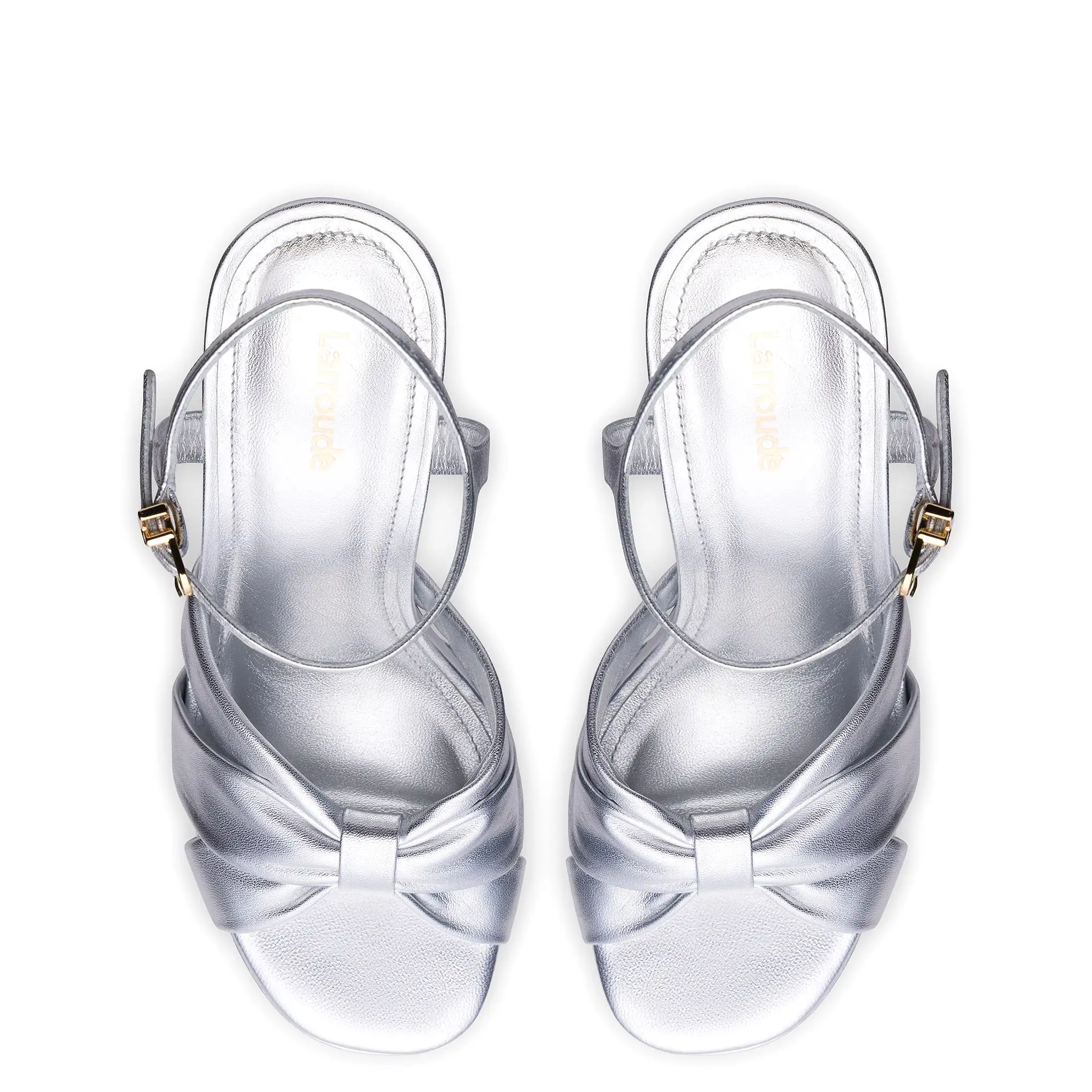 Vivienne Platform Sandal In Silver Metallic Leather