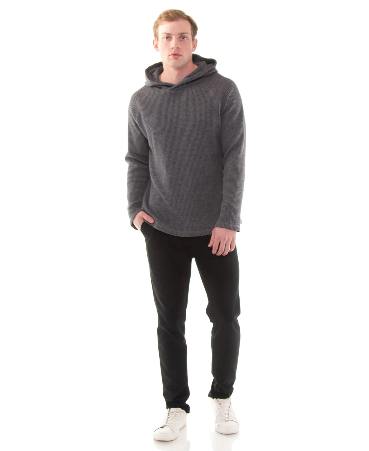 Wolfe Waffle Knit Hoodie (Dark Charcoal)