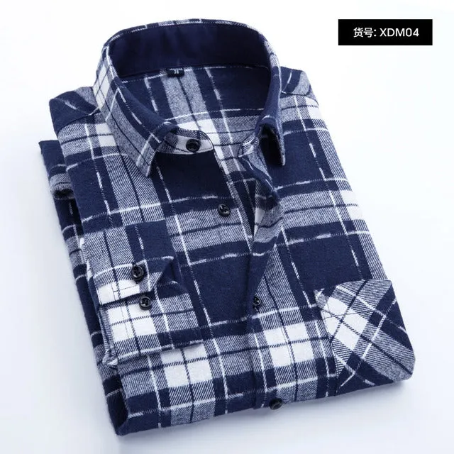 Xituodai Plaid Shirt New Autumn Winter Flannel Red Checkered Shirt Men Shirts Long Sleeve Chemise Homme Cotton Male Check Shirts