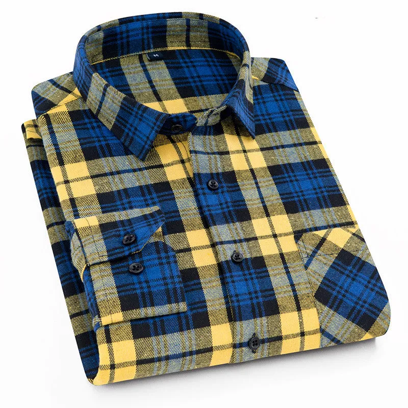 Xituodai Plaid Shirt New Autumn Winter Flannel Red Checkered Shirt Men Shirts Long Sleeve Chemise Homme Cotton Male Check Shirts