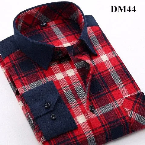 Xituodai Plaid Shirt New Autumn Winter Flannel Red Checkered Shirt Men Shirts Long Sleeve Chemise Homme Cotton Male Check Shirts