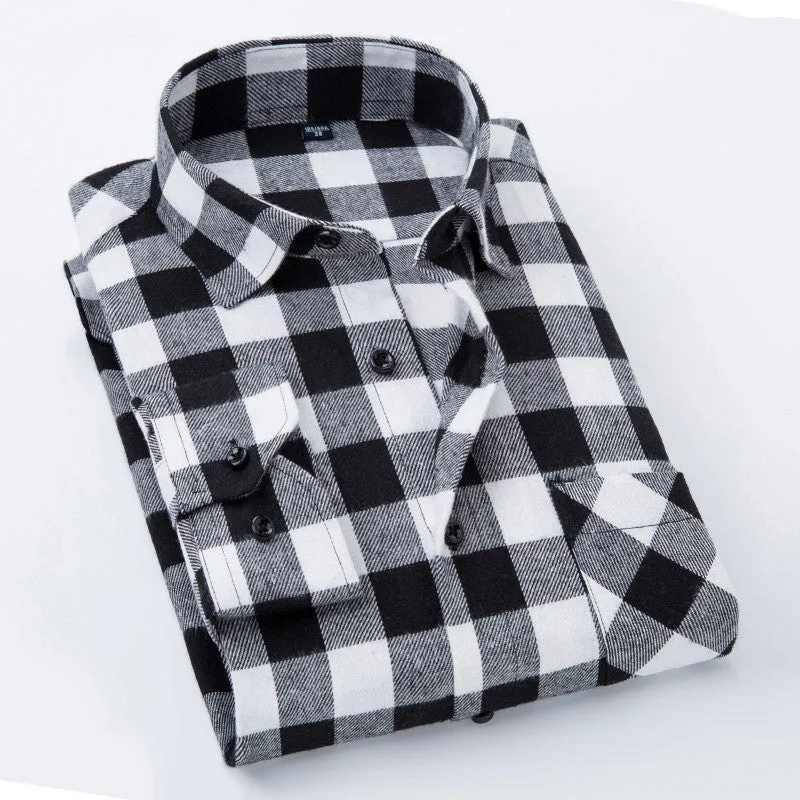 Xituodai Plaid Shirt New Autumn Winter Flannel Red Checkered Shirt Men Shirts Long Sleeve Chemise Homme Cotton Male Check Shirts