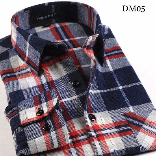 Xituodai Plaid Shirt New Autumn Winter Flannel Red Checkered Shirt Men Shirts Long Sleeve Chemise Homme Cotton Male Check Shirts