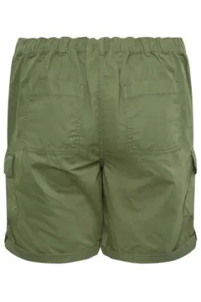 YOURS Curve Khaki Green Cargo Chino Shorts