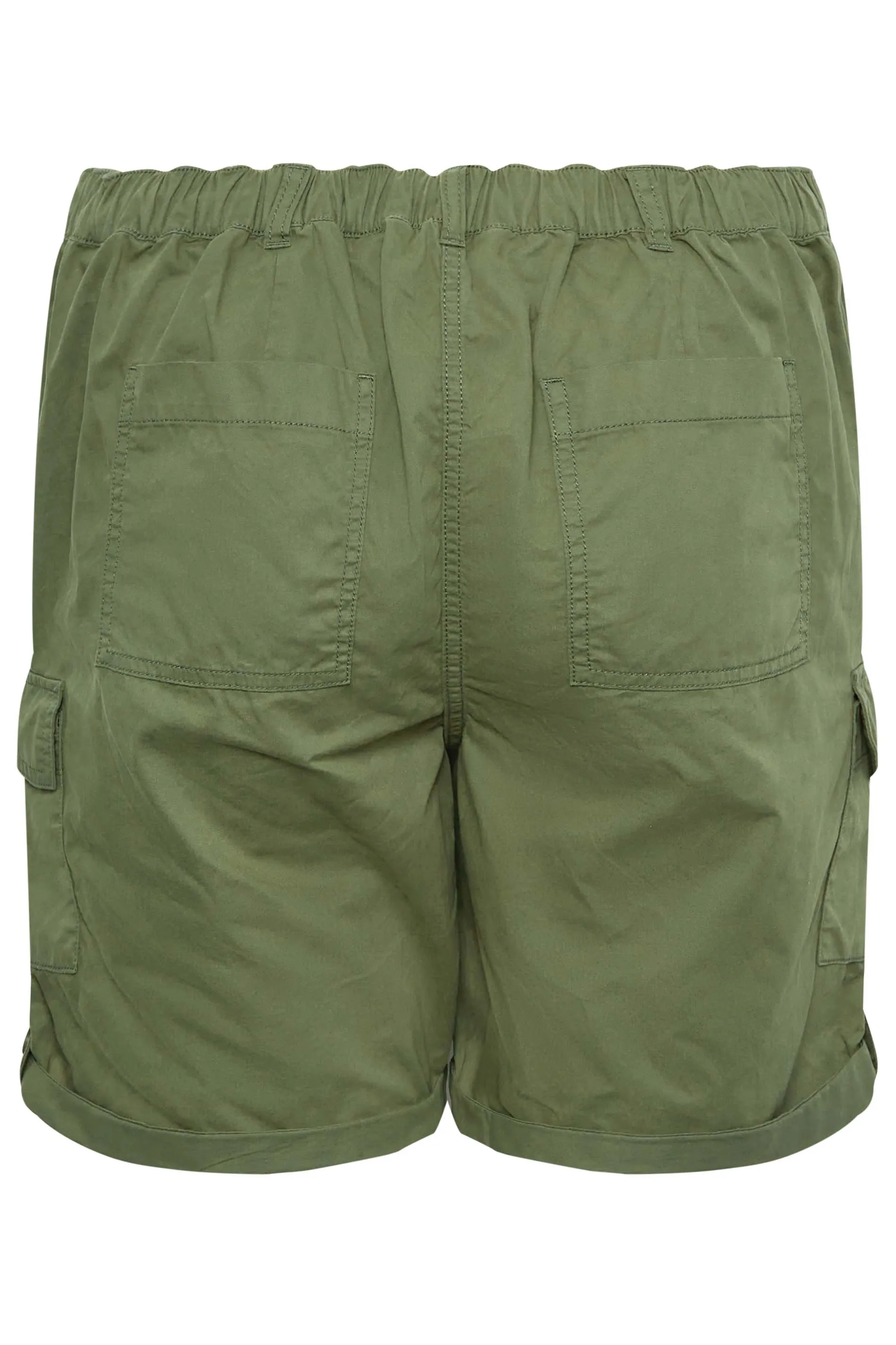 YOURS Curve Khaki Green Cargo Chino Shorts